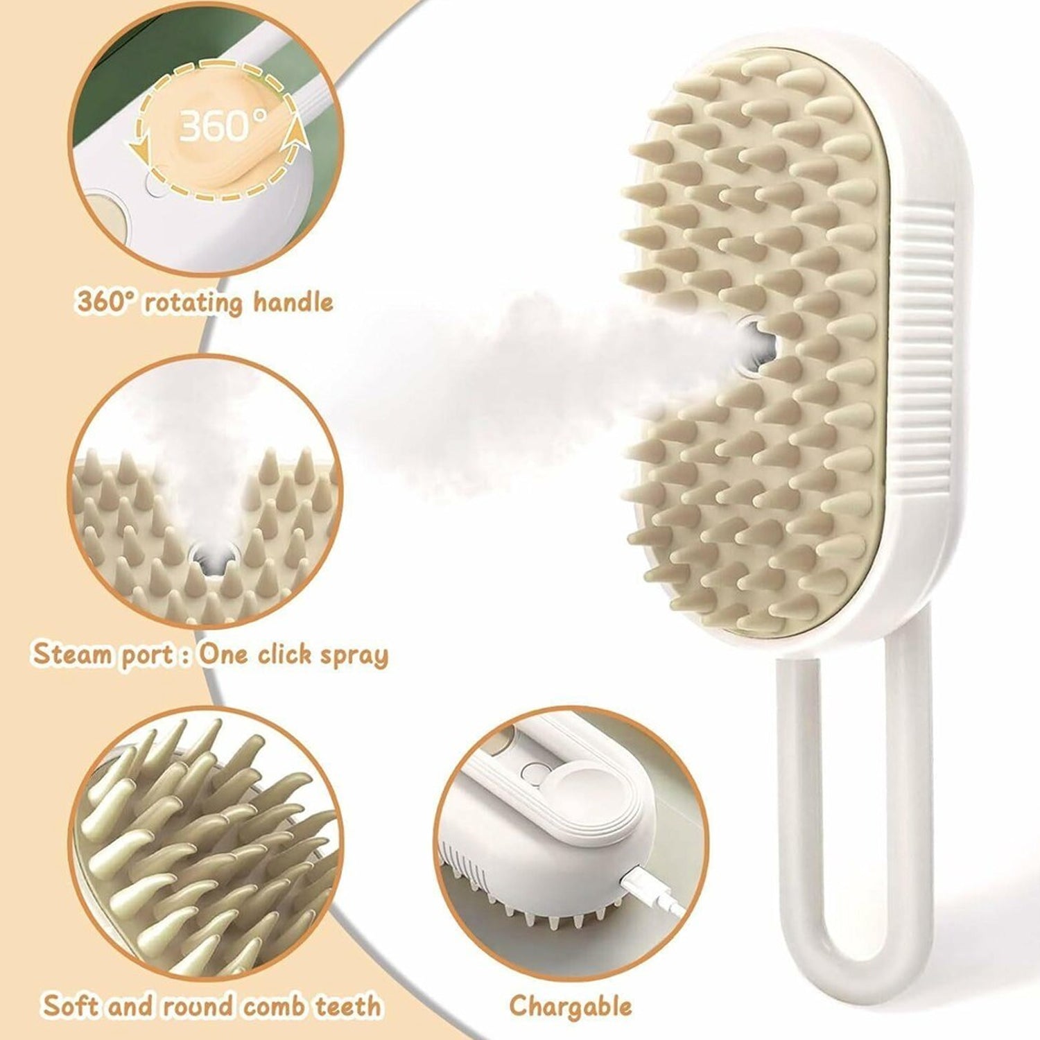Electric Spray Handle Massage Brush, Hair Removal Brush Steam Electric Spray Handle Massage Brush, Hair Removal Brush Steam